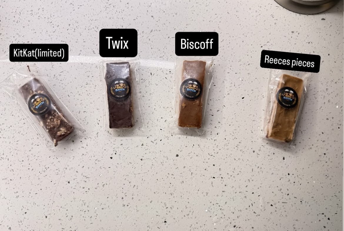 Bro Batch flavors KitKat, Twix, Biscoff, and Reese's Pieces